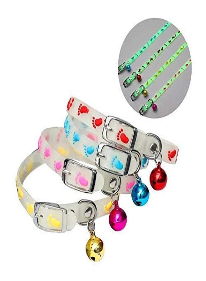 KittuPet Cat Kitten Reflective Adjustable Collar Safety Buckle with Bells Cat Radium Adjustable Collar with Bell for Puppy/Kitten (Color May Vary) - Image 1